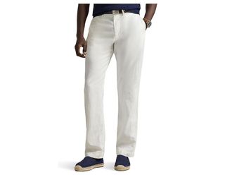 Polo Ralph Lauren Bedford Classic Fit Linen Cotton Pants Mens Casual Pants White : 40 29, Cotton/Linen