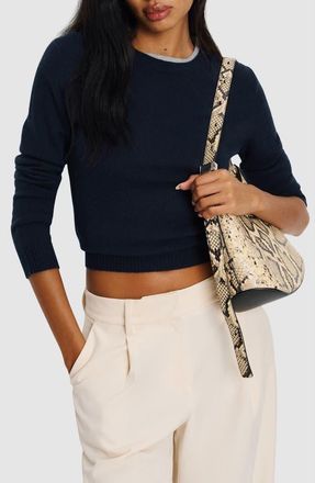 Reformation Lian Crewneck Cashmere Sweater in Navy at Nordstrom, Size X-Large