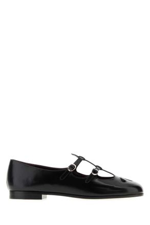 Tory Burch Black Leather Ballet Flats
