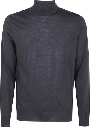 FILIPPO DE LAURENTIIS Mock Turtle Neck Sweater - Heren - Coltruien - Zwart - 5XL - Wol - Truien & Vesten