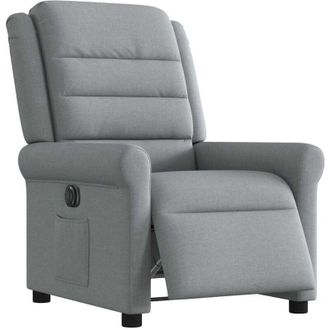 vidaXL Vidaxl - Sill&oacute;n Reclinable El&eacute;ctrico Tela Gris Claro