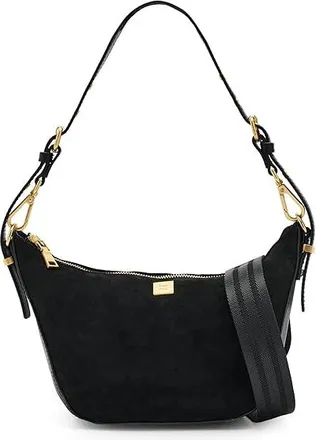 Think Royln Moonbeam Shoulder Handbags Black Suede, Suede/Polyester/Leather