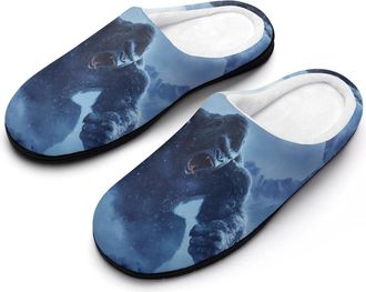 Generic Angry Gorillas Mens Slippers Memory Foam Winter Warm Sandals Slip On House Shoes Size 7-14