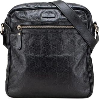 Gucci Pre-owned Cross Body Bags, female, Black, Size: ONE SIZE Pre-owned Leather Cross Body Bag