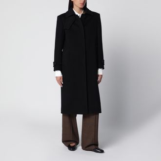 Tagliatore Single-breasted black wool coat