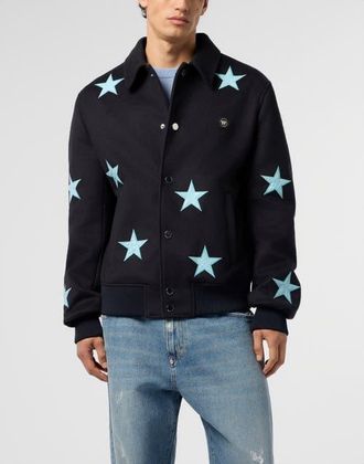 Philipp Plein Wool Coster Jacket Cocco Stars Men in Navy at Nordstrom, Size 48
