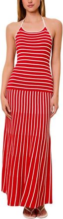 Solid & Striped The Lottie Stripe Sleeveless Knit Maxi Dress in Lipstick Red at Nordstrom, Size X-Small