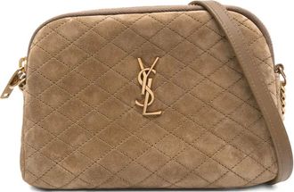 Saint Laurent Schoudertas met logoplakkaat - Beige