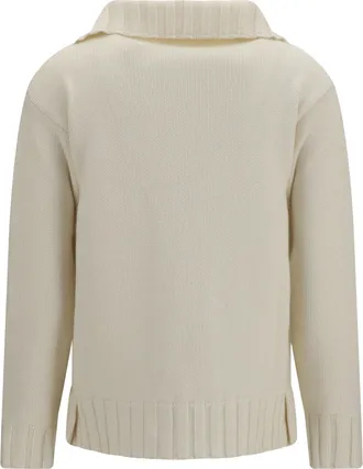 Ella Womens Ribbed Neck Sweater Panna Kashmir-Capra Hircus Kashmir/capra
