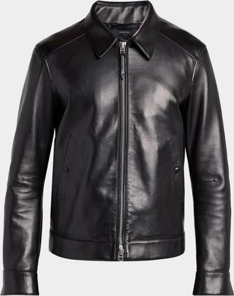 Tom Ford Men & apos;s Full-Zip Grained Leather Jacket