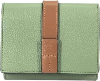 Loewe Pre-owned Leren Portemonnee - Dames - Vintage Accessoires - Groen - ONE Size - Leer - Vintage