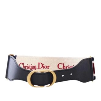 Dior Pre-owned Belts, female, Multicolor, Size: ONE SIZE Pre-owned Vintage Canvas and Leather Belt