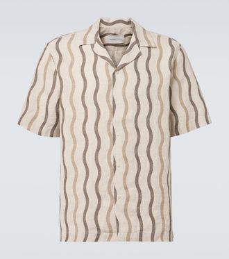 Frescobol Carioca Roberto printed linen bowling shirt