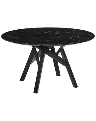 Armen Living Venus 54In Round Mid-Century Modern Marble Dining Table