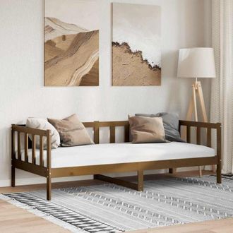 vidaXL Dormeuse Marrone Ambra in Legno Massello di Pino 90x200 cm - Vidaxl