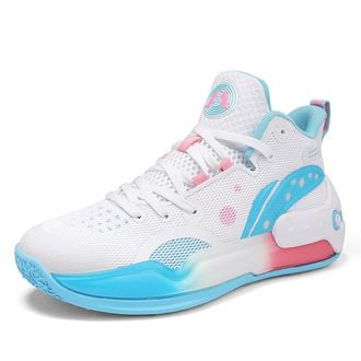 Generic Mens Basketball Shoes with Breathable Non Slip Soft Sole Fashionable Sports Training Boots Walking Shoes(Blue,5.5 UK)