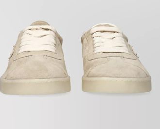 Prada suede leather lace-up sneakers