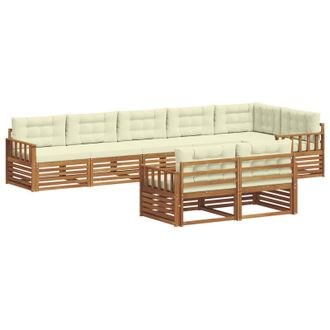vidaXL Conjunto De Sof&aacute;s De Exterior 8 Uds. Natural Y Crema Vidaxl