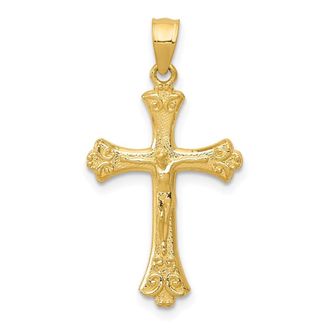 Diamond2Deal 14k Yellow Gold Crucifix Pendant