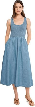Barbour Josie Midi Dress Womens Dress Chambray : 10, Cotton
