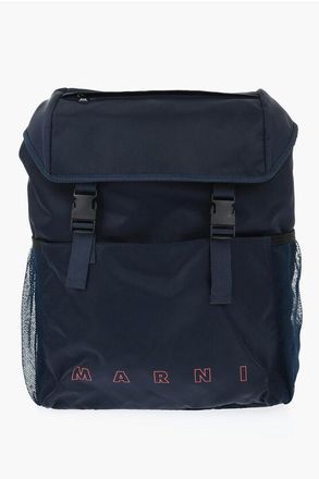 Marni Solid-Color Nylon Backpack with Printed Logo size One Size