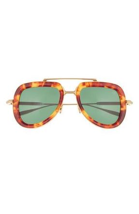 Valentino 50mm Aviator Sunglasses in Tortoise Gold Green at Nordstrom Rack
