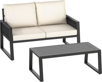 TecTake 2 piezas sal&oacute;n jard&iacute;n cuerda aluminio antracita