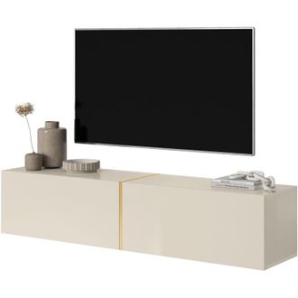 Selsey Selsey - Bisira - Mobile tv - 140 cm - con inserto dorato - taupe (grigio-beige)