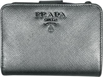 Prada Silver Saffiano Wallet (Bi-Fold) (Pre-Owned)