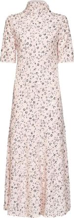 Paco Rabanne Kleedjes, Dames, Roze, S, Polyester, Midi-jurk met kristalversiering