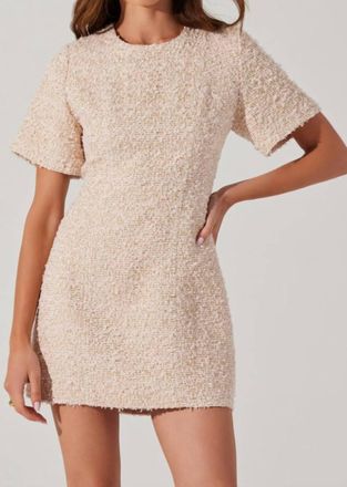Astr Portilla Dress In Pink Gold