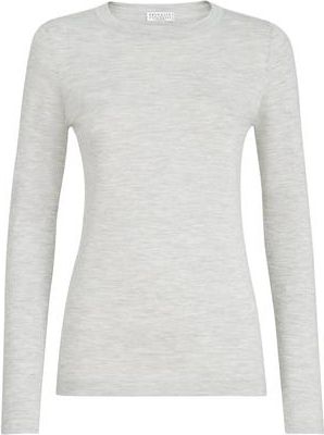 Brunello Cucinelli Cashmere and silk sweater in Light Grey at Nordstrom, Size Xx-Large Eu
