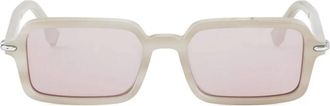 Fendi Selleria Beige Rectangular Sunglasses