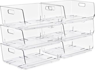 Sorbus Stackable Large Storage Bins - 6-Pack