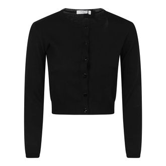 Charlott Cardigans, female, Black, Size: L Black Wool Jacket for Women