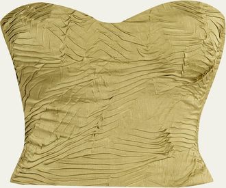 Ulla Johnson Heleen Satin Strapless Crop Top