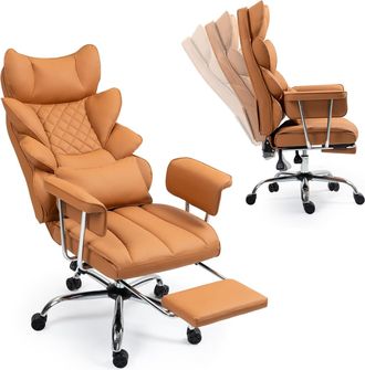 OEM Sedia Da Ufficio Con Poggiapiedi - Sedia Ergonomica Da Gaming E Direzionale Con Rotazione A 360&deg;, Schienale Regolabile Da 90&deg; A 135&deg; E Braccioli Morbi