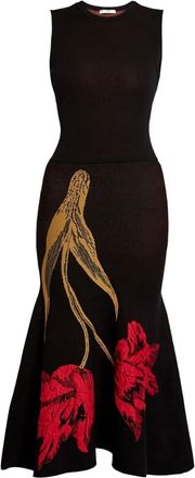 Erdem Abito midi smanicato in maglia - Nero