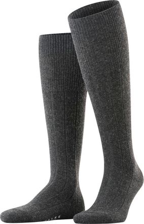 Falke Lhasa Rib Wool Cashmere Knee High Socks in Anthracite Melange at Nordstrom, Size Medium