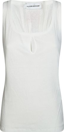 Victoria Beckham Fitted Keyhole Cutout Tank Top