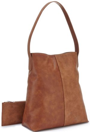 Vivance Shopper VIVANCE Schultertasche, Damen, Gr. B/H/T: 30cm x 35cm x 14cm, braun (camel), Lederimitat, Strukturmuster, unifarben, Taschen Shopper, mit klei