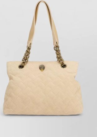 Kurt Geiger suede tote bag top handles chain