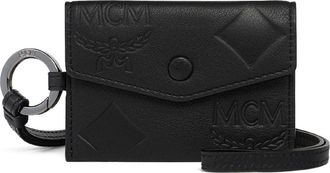 MCM Aren Lanyard ID Wallet in Maxi Monogram Leather in Black at Nordstrom