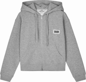 Mads Norgaard Bobo Hood Sweatshirt Standard - Dames - Vesten met rits - Grijs - 2XL - Katoen - Hoodies & sweatvesten