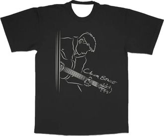 Generic Calum Bowie Guitar T-Shirt Crewneck Short Sleeve Black Tee Women Men Outdoor Streetwear Tops (Black,XL)