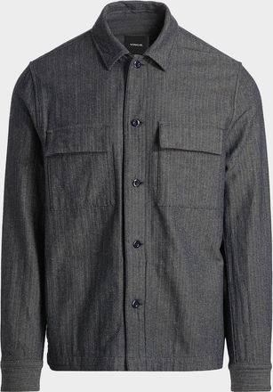 Vince Men & apos;s Herringbone Flap-Pocket Overshirt