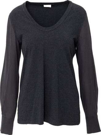 Brunello Cucinelli Brunello Cucinelli Pre-owned Womens Full Sleeve Top - 10s - Grey Cotton - Size X-Large