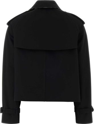 Burberry Womens Black Cotton Myfair Trench Coat