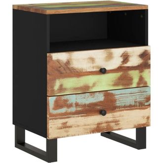vidaXL Vidaxl - Mesita De Noche Madera Reciclada Y Contrachapada 50x33x62 Cm
