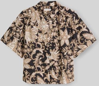 Marc O'Polo Loose Fit Bluse aus reiner Baumwolle in Metallic Black, Gr&ouml;&szlig;e 34